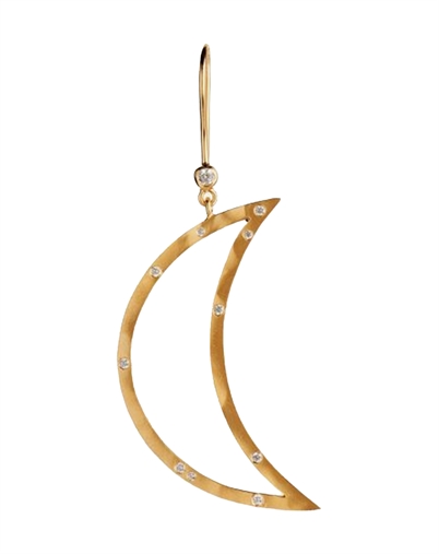 Stine A - Big Bella Moon With Stones Single Ørering - Guldfarvet